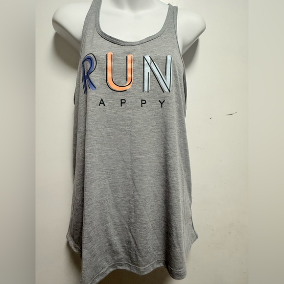 Brooks Gray RUN Happy Tank Top Size M - Picture 1 of 7